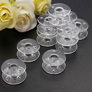 10 Pcs Clear Empty Bobbins Thread String Sewing Machine Plastic Empty Spool