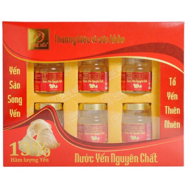 Combo 6 lọ nước Yến Sào Nguyên Chất Song Yến