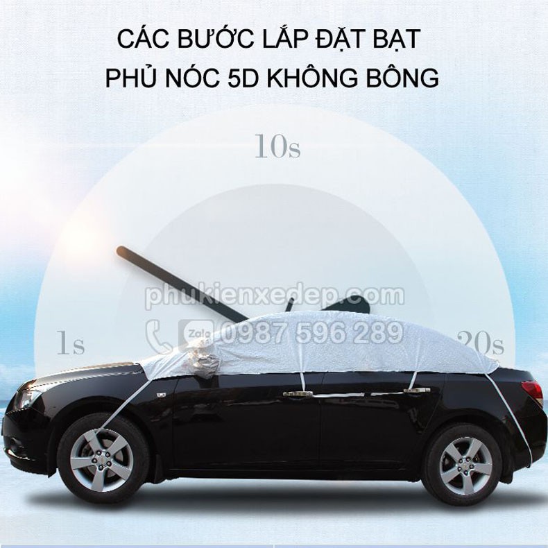 Bạt phủ nóc ô tô và chống nóng 5D không lót bông