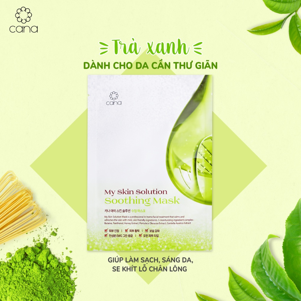 Mặt Nạ Nha Đam Làm Dịu Da Hàn Quốc Cana My Skin Solution Soothing | Thế Giới Skin Care