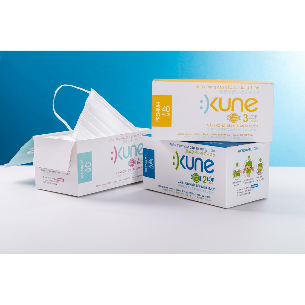 [Hết] HỘP KHẨU TRANG Y TẾ CAO CẤP SIÊU MỀM MƯỢT NHẬT BẢN KUNE FRESH 2 LỚP - HỘP 40 CHIẾC | BigBuy360 - bigbuy360.vn