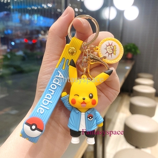 Móc Khóa Hình Pikachu Hoạt Hình Bằng Silicon Dễ Thương
