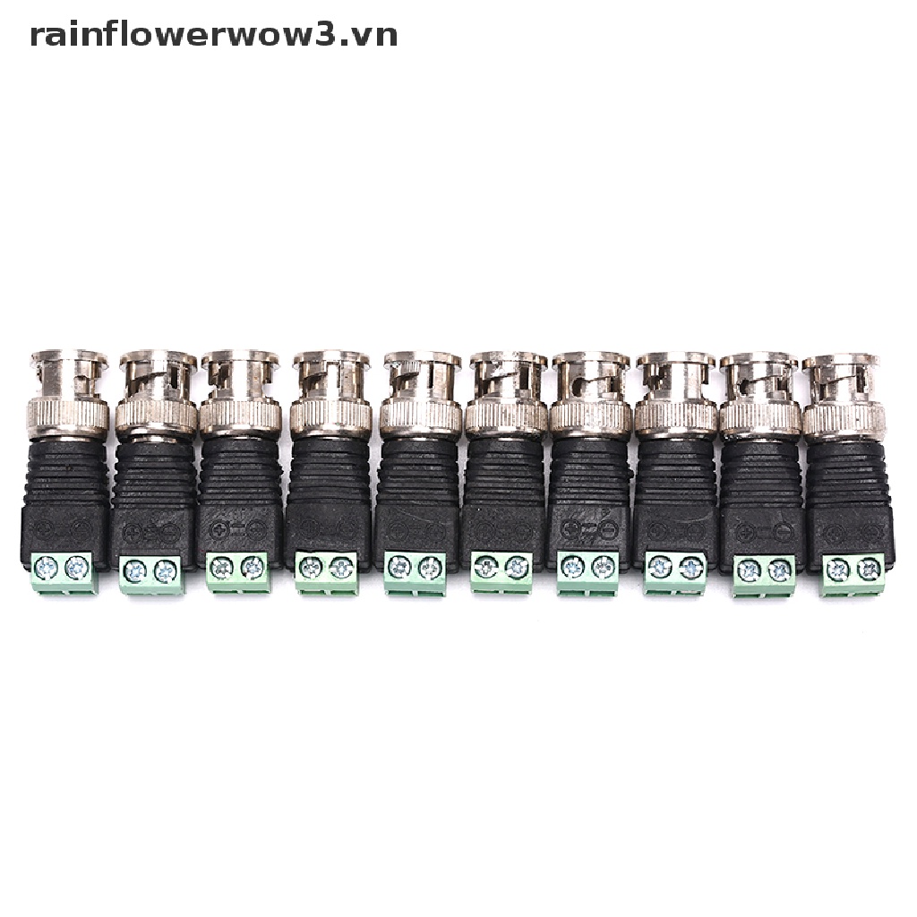 Set 10 Đầu Nối Chuyển Đổi Đồng Trục CAT5 Sang BNC Cho Balun Video CCTV