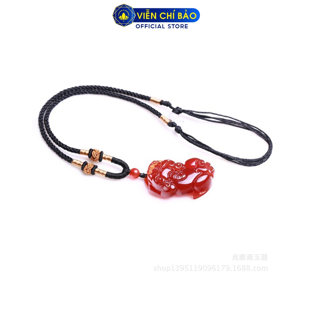 Mặt dây chuyền phong thủy Tỳ Hưu đỏ chất liệu đá tự nhiên thời trang nữ phụ kiện trang sức nữ Viễn Chí Bảo M200122