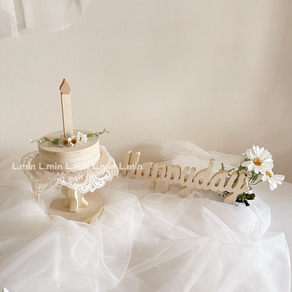 Chữ gỗ happyday trắng