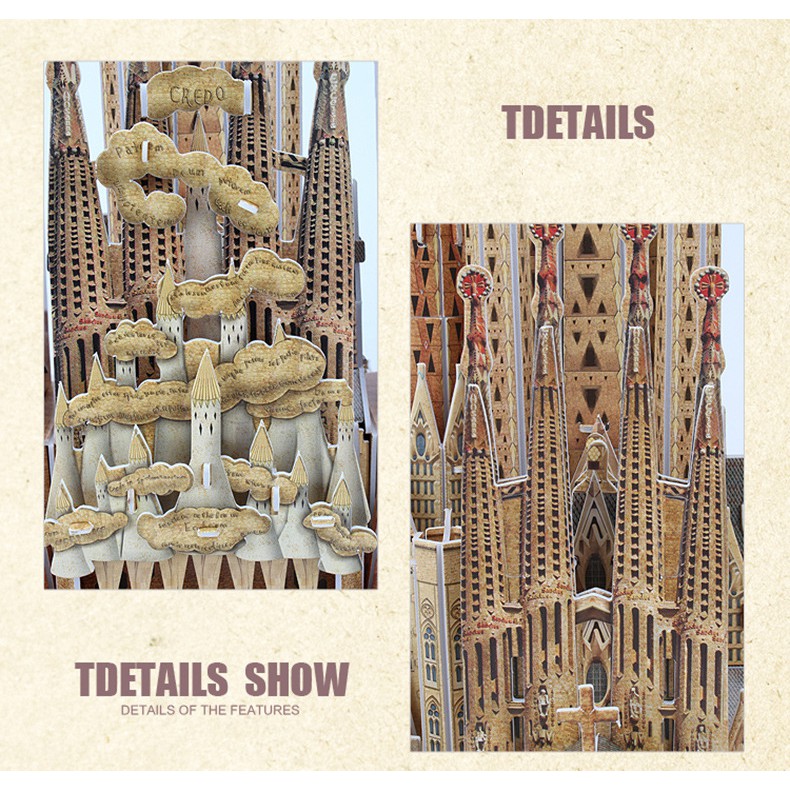 Mô Hình Xếp hình giấy 3D CubicFun - Sagrada Familia (Spain) dòng National Geographic DS0984h