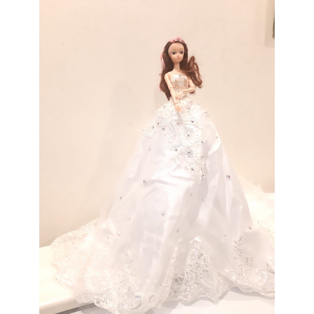 THANH LÝ: BÚP BÊ CÔNG CHÚA MẶC VÁY CƯỚI MÀU TRẮNG / CAM / TÍM CAO 50CM CỰC XINH NHẬP TỪ MỸ