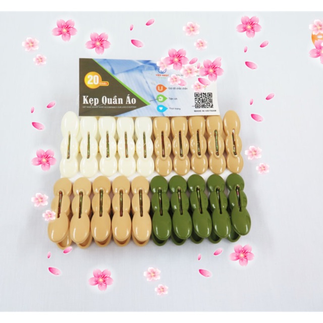 Com bo 20 kẹp phơi áo nhựa VN