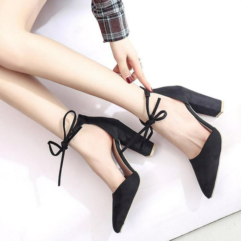 GIÀY CAO GÓT NỮ LNC106, CÓ 3 MÀU ĐEN, KEM VÀ TRẮNG, CAO 7P, PHÙ HỢP ĐI DỰ TIỆC ĐI CHƠI.