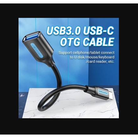 Cáp chuyển đổi OTG Vention cho điện thoại Android từ USB TYPE C sang USB 3.0 tốc độ cao 5Gbps 2A chính hãng CDQHO