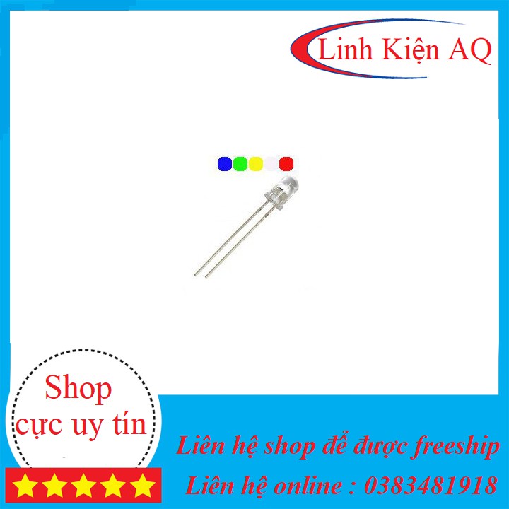 Combo 10 Led Nháy Đuổi 7 Màu RGB  5mm 2 Chân- Linhkiendientu