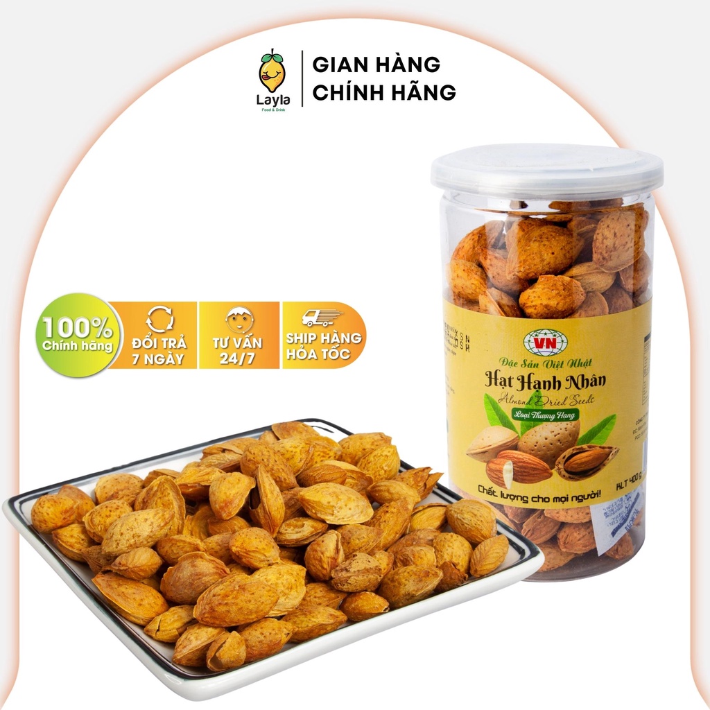 Hạt hạnh nhân rang bơ Việt Nhật 400g loại 1 dinh dưỡng cao cấp HANHNHAN00