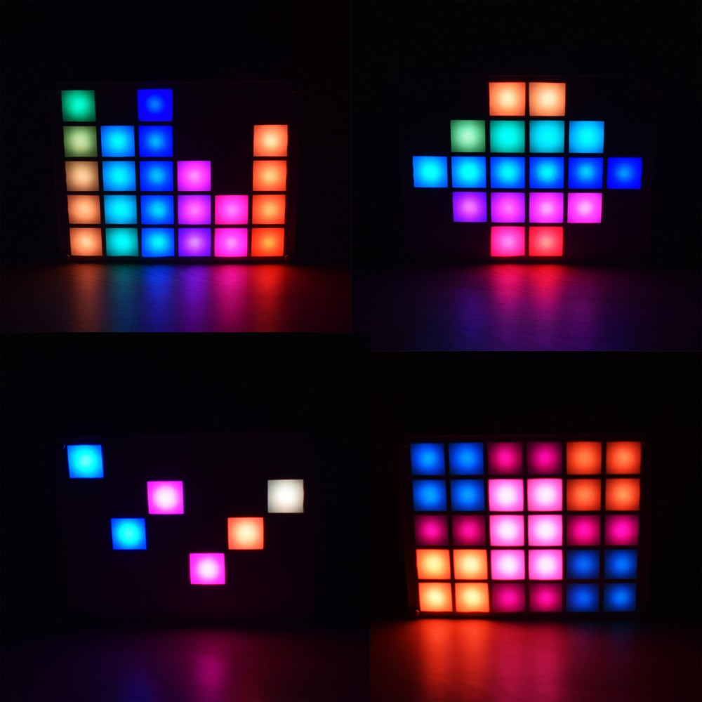 Geekcreit® DIY Multi-function LED Cool Music Spectrum RGB Color Palette Clock Kit