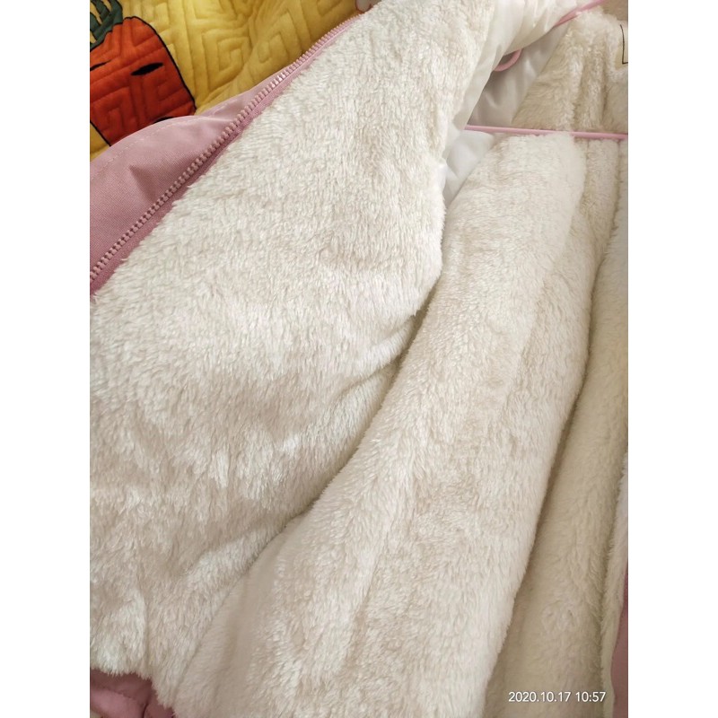 Áo Khoác Lót Lông Bé Gái 17-53kg Phù Hợp Cho Cả Mẹ Và Bé, Trần Bông VÀ Lót Lông Phong Cách Phương Tây