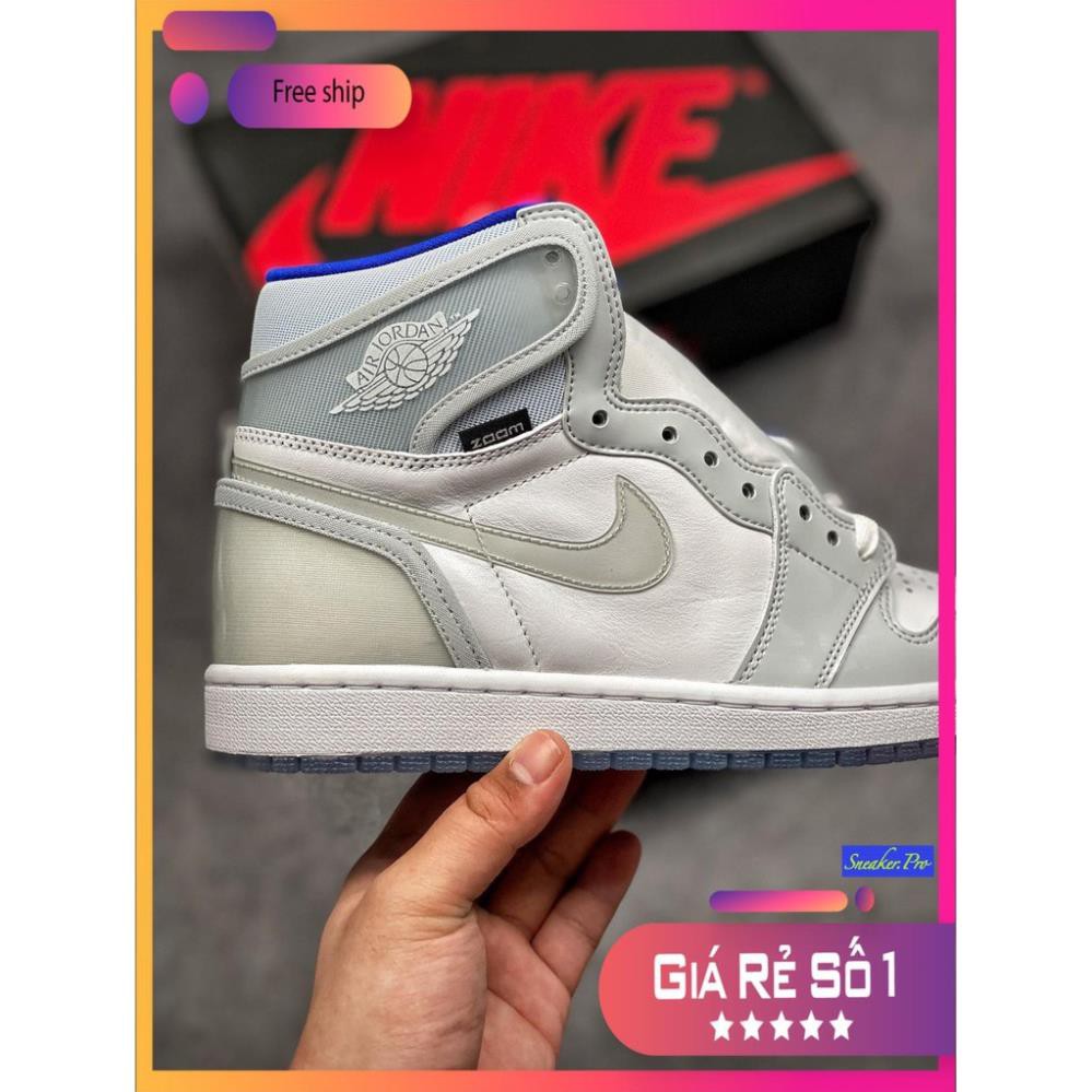 𝐑ẻ 𝐓Ế𝐓 (FULL BOX) Giày thể thao Air Jordan 1 Retro High Zoom White Racer Blue siêu đẹp cho nam và nữ ^ ; ོ , ! '