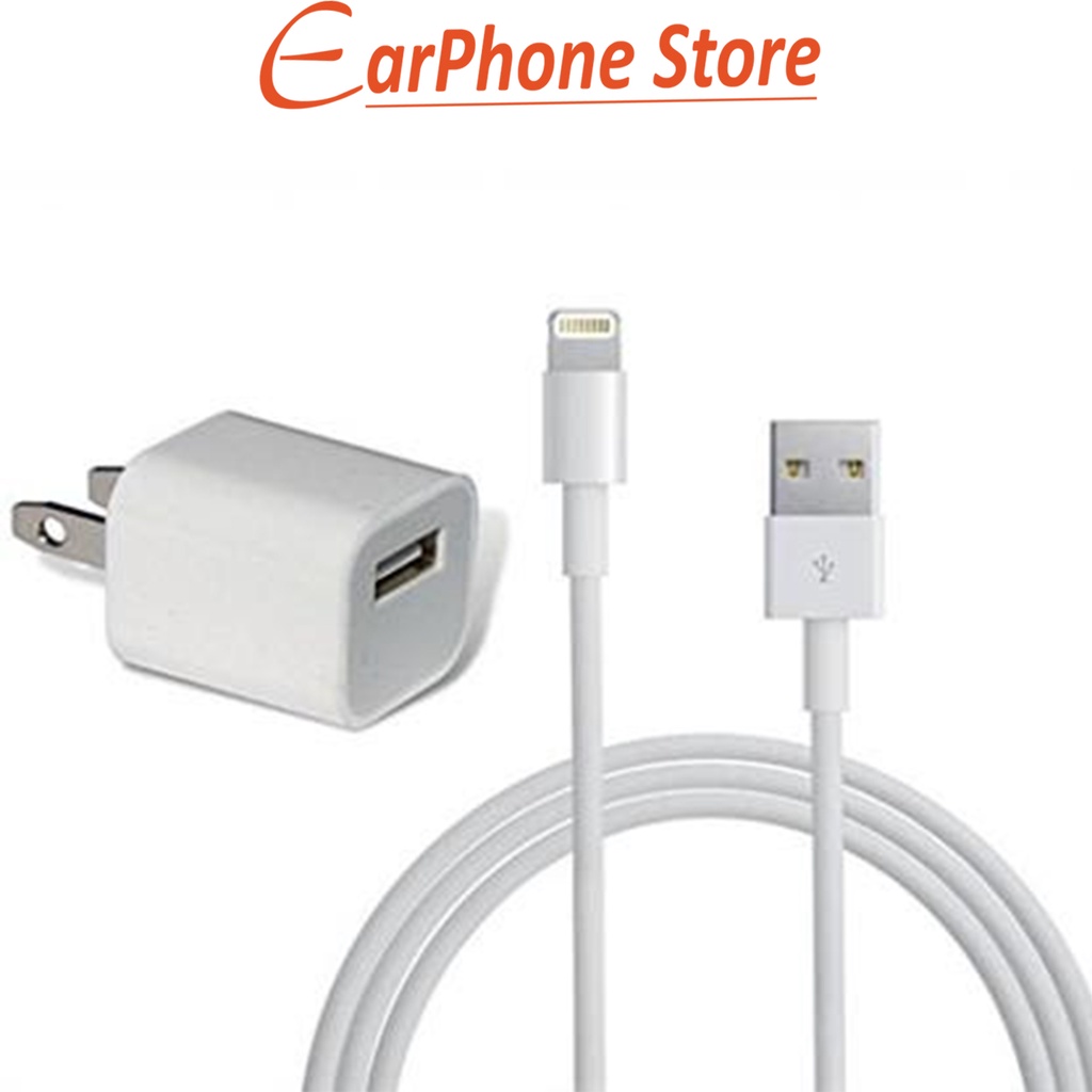 [BỘ SẠC IPHONE]  Bộ Sạc iPhone 5V-1A Củ Vuông - IPhone 6/ 6S Plus/ 7/ 7Plus/ 8/ 8 Plus/ X/ XS Max/ XR/ 11/12