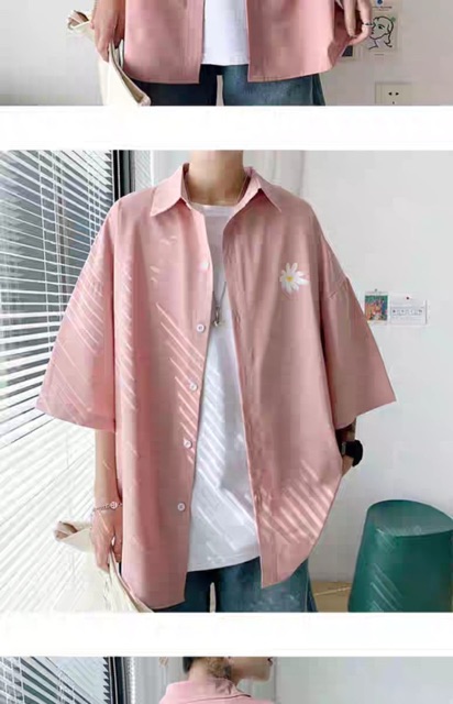 Áo khoác sơ mi hoa cúc form nước nam nữ mặc -shop3nunisex | BigBuy360 - bigbuy360.vn