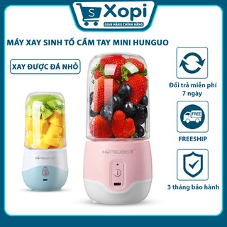 Máy xay sinh tố cầm tay mini sạc pin hunguo 300ml, máy say sinh tố cầm tay mini