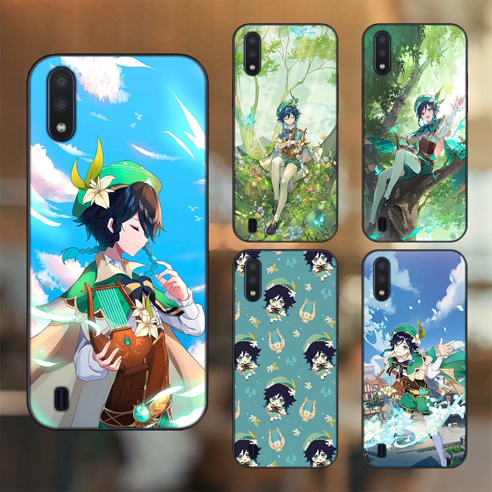 Ốp lưng Samsung A01 viền đen in hình Venti Genshin Impact