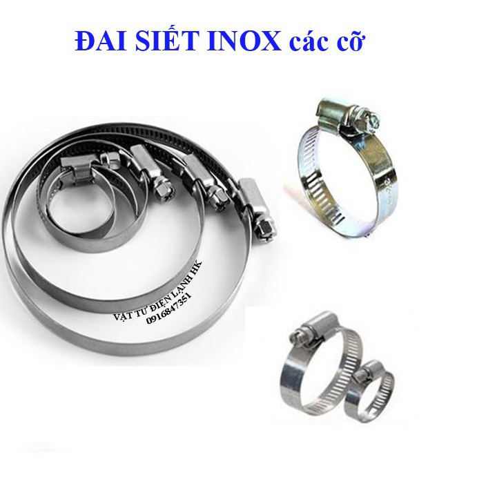 Đai xiết ống các cỡ inox từ 12mm - 83mm - siết quai nhê cổ dê inox (chọn đúng cỡ khi đặt hàng)