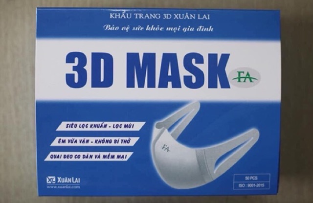 Khau trang 3D Mask chống bụi Pm2.5  (1 hộp 50 cái)