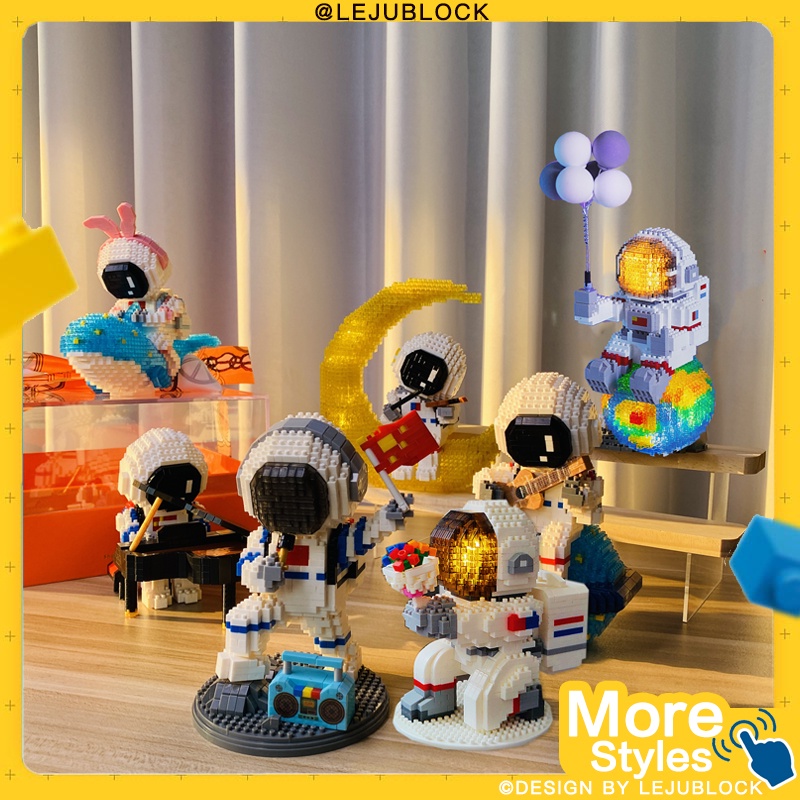 【LEJUBLOCK】NASA phi hành gia xây dựng khối xây dựng trái đất nanoblock đồ chơi trẻ em Tên lửa mặt trăng Đàn piano đàn violin câu đố bong bóng Quà tặng Valentine quà tặng thời trang búp bê harry thợ gốm cá voi múa sư tử hình Người giữ bút