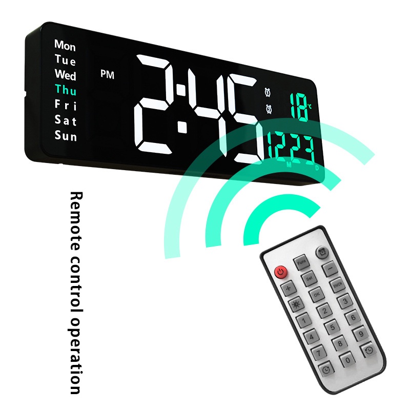 Đồng Hồ Báo Thức Điện Tử Màn Hình LED Hiển Thị Số Lớn Với Chức Năng Điều Khiển Giọng Nói