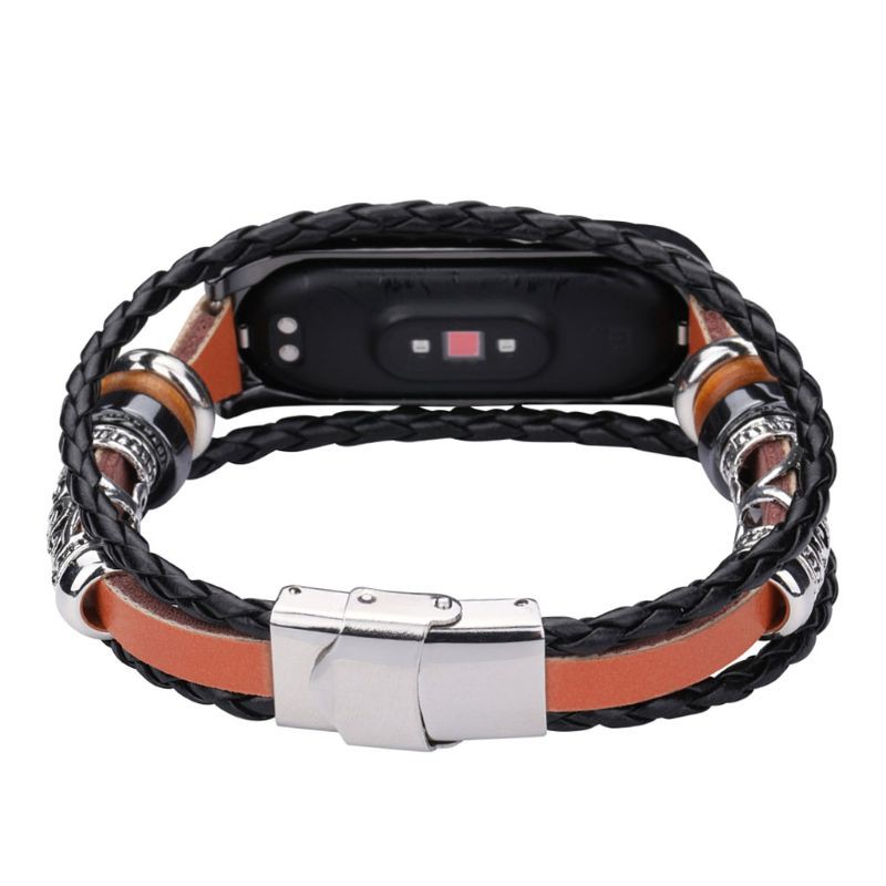 Vintage Braided Rope Wristband Metal Buckle Watch Band Strap Replacement for Xiaomi Mi Band 4/3 Bracelet Accessories