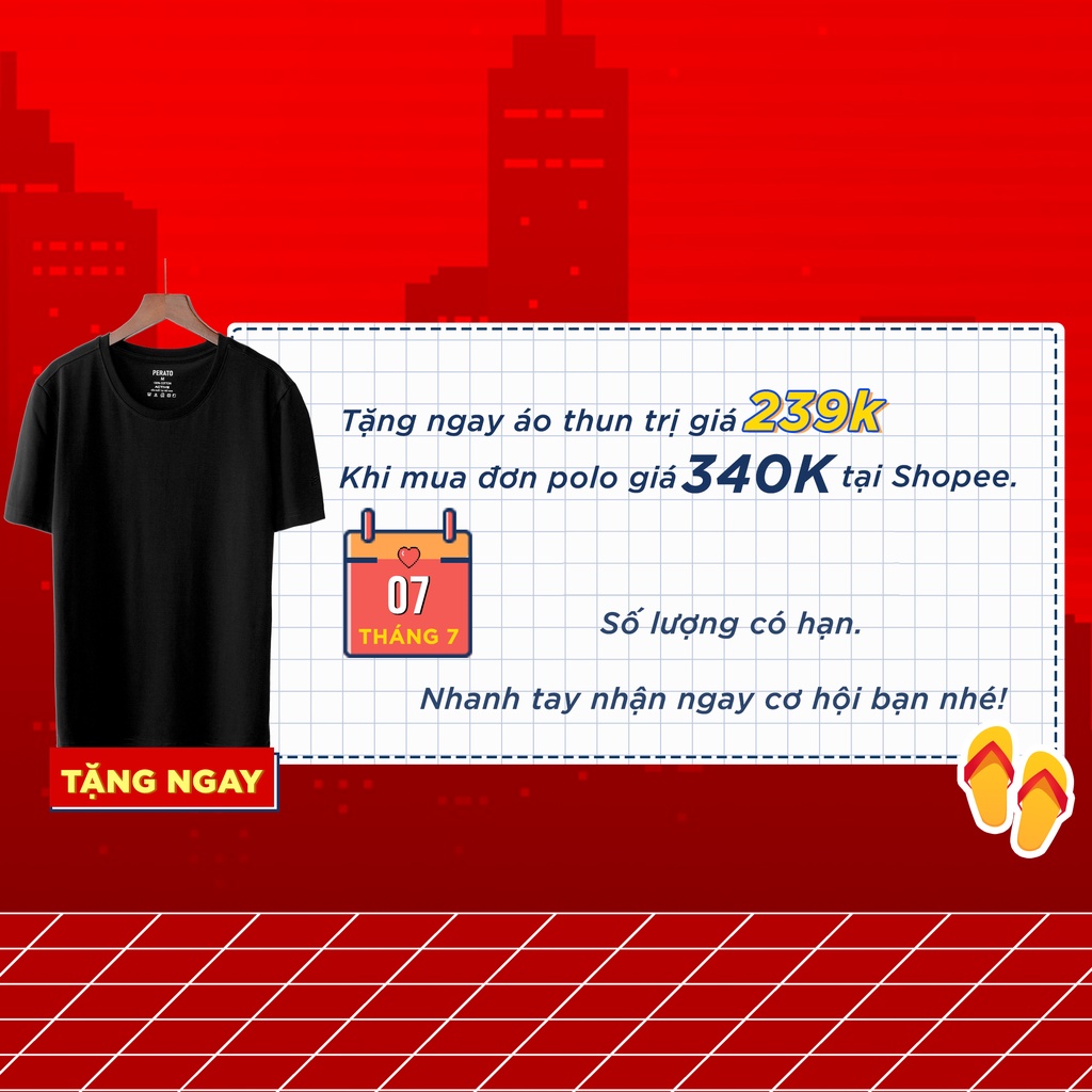 [MUA 2 GIẢM 40K] Áo Polo Nam PERATO (5 Màu), Chất Liệu Cotton Mềm Mại, Co Giãn Thoải Mái, Thấm Hút Tốt | BigBuy360 - bigbuy360.vn