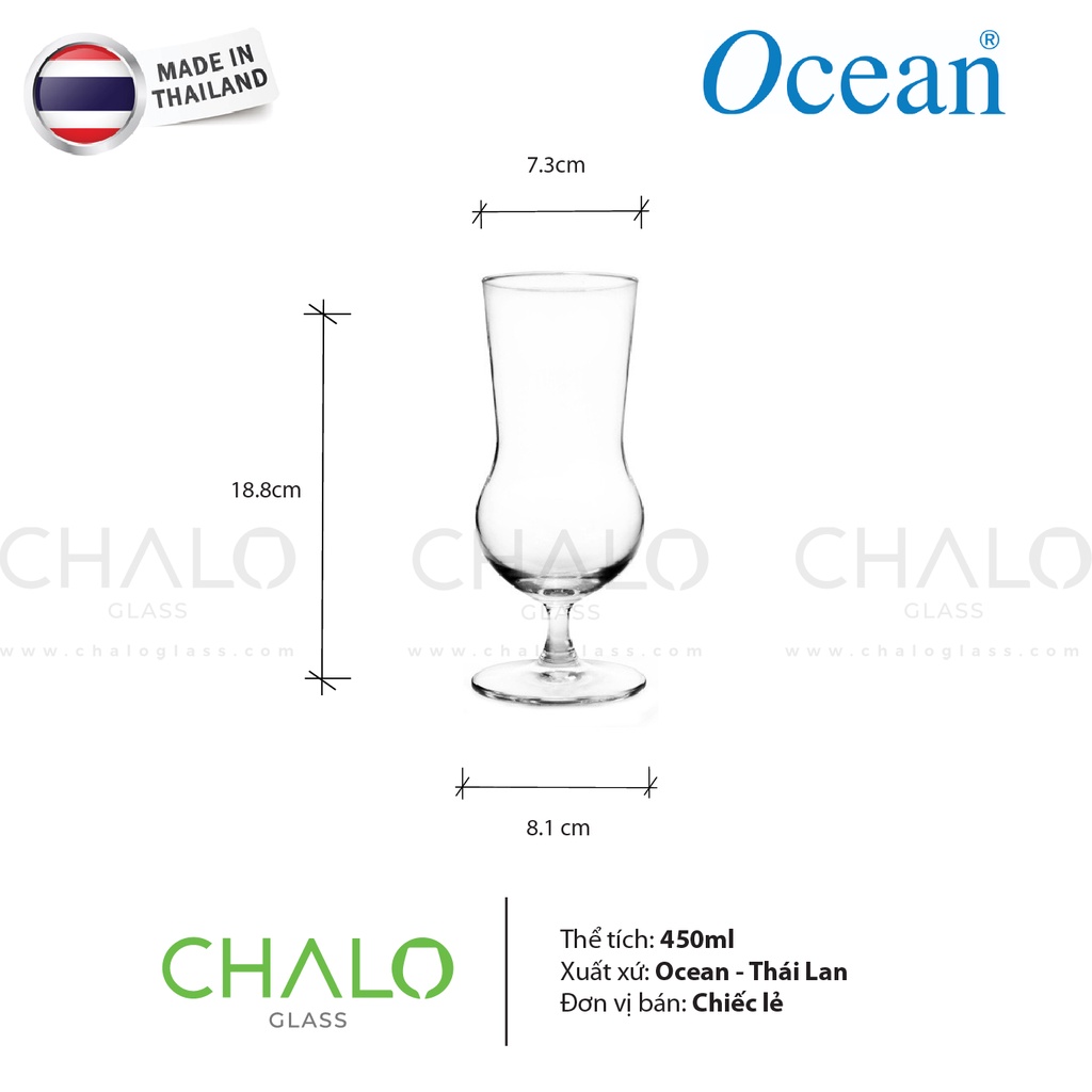 Ly thủy tinh sinh tố Ocean Cuba Hurricane - 450ml - 1522H16