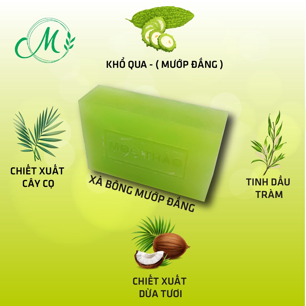 [Handmade] Xà Bông Mướp Đắng Tràm Trà - Xà Bông Mộc Thảo, 100% Thiên Nhiên (100gr)