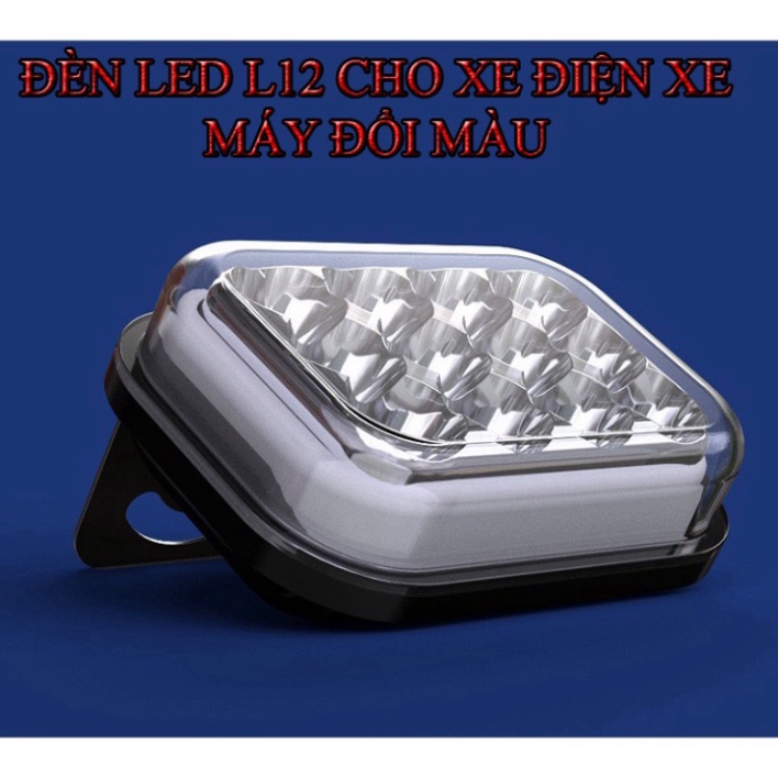 Đèn trợ sáng xe máy điện, xe máy L12 đổi màu 9 Led Công Suất 17W Có Thể Lắp vào Phuộc, Chân Gương, Mặt Nạ