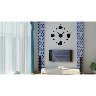 Đồng hồ dán tường DIY cà phê 40x40 độc lạ