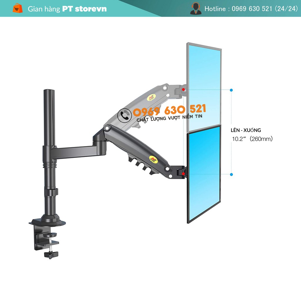 GIÁ TREO MÀN HÌNH NB-H80 - TẢI TRỌNG 9KG - XOAY MÀN 360 ĐỘ