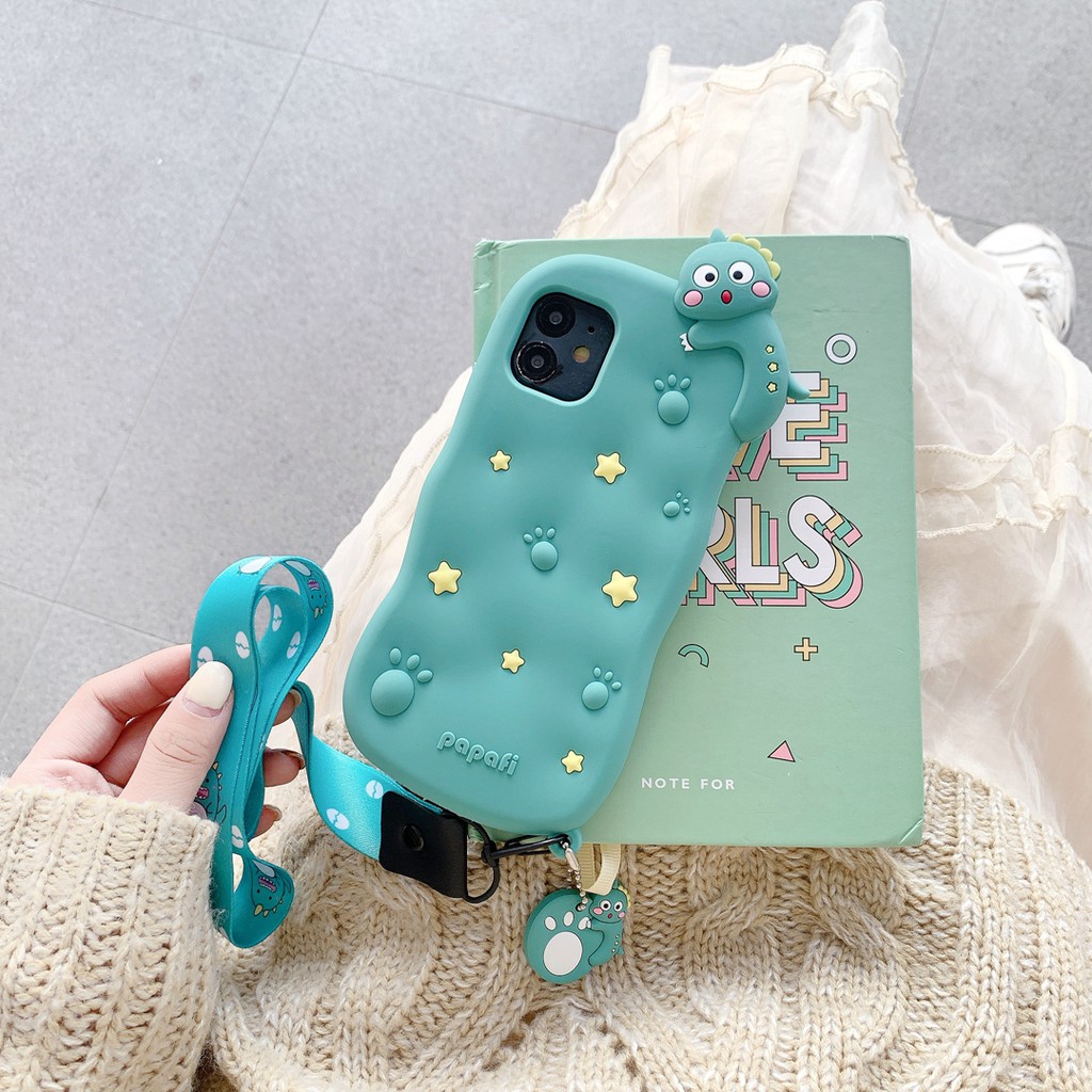 Ốp điện thoại silicon mềm khủng long 3D cho Iphone 6 7 7+ 8 8+ Xr X / Xs Xs Max 11 11P 11 Pro Max 12 12 Pro 12 Pro Max | BigBuy360 - bigbuy360.vn