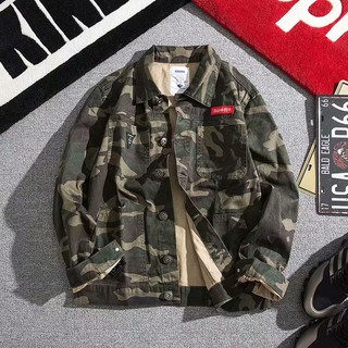 Áo Khoác Denim Họa Tiết Rằn Ri Phong Cách Hàn Quốc Thời Trang Cho Nam