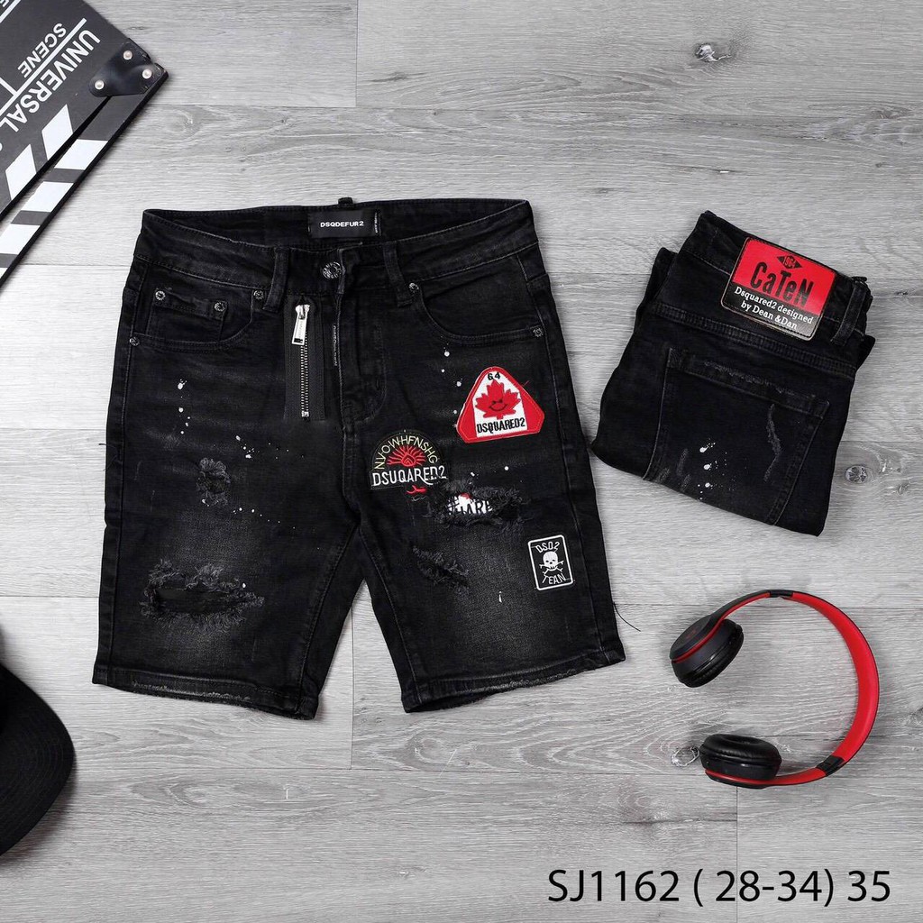(ảnh thật) quần short jean nam cao cấp chạy dây kéo thêu vải dày đẹp chuẩn thời trang loại tốt