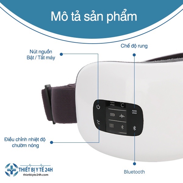 Máy Massage Mát Xa Giảm Thâm Quầng Mắt Với 5 Chế Độ Khác Nhau Kết Hợp Massage Túi Khí Hỗ Trợ Xoa Bóp 360 độ C HY-01