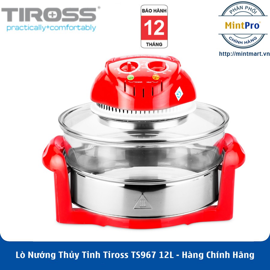 Lò Nướng Thủy Tinh Halogen Tiross TS967 12L - Hàng Chính Hãng