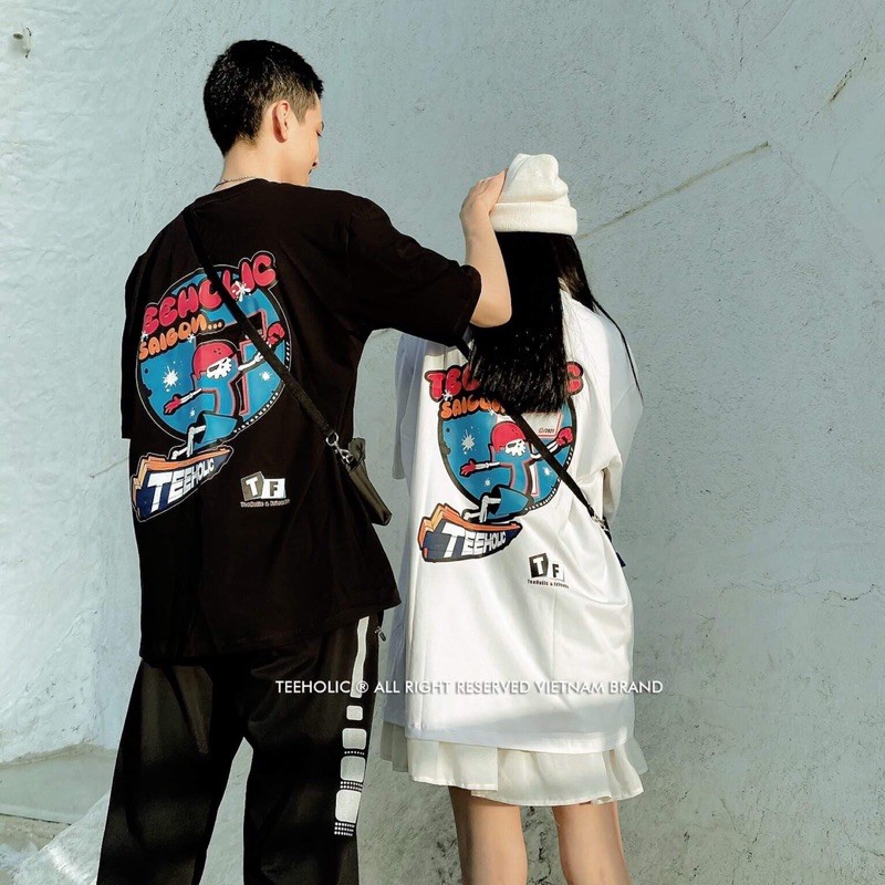 Áo Thun Unisex In Hình Ván Trượt THS - TEEHOLIC Màu Đen