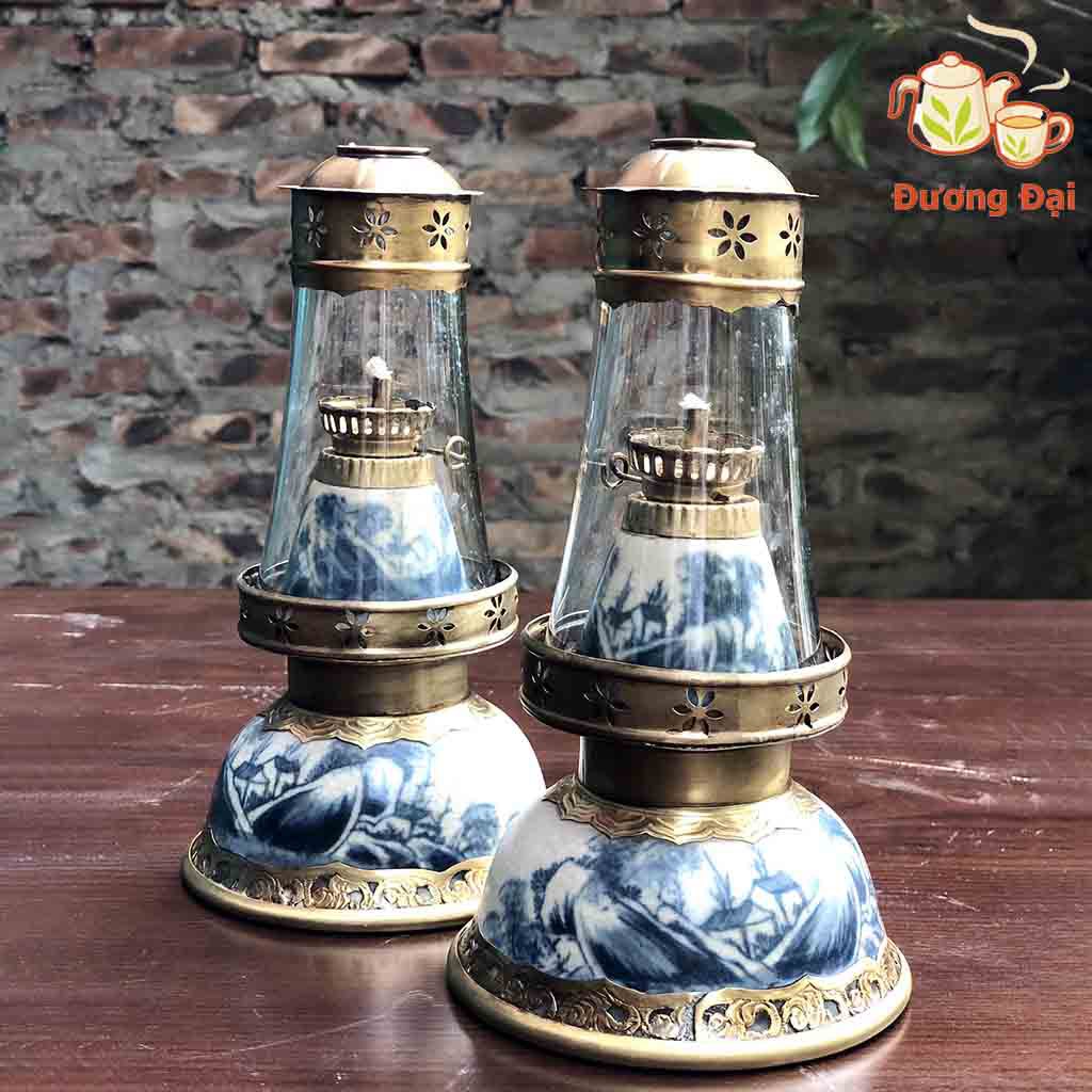Đèn thờ dầu men rạn Bát Úp cổ Gốm Sứ Bát Tràng Đương Đại