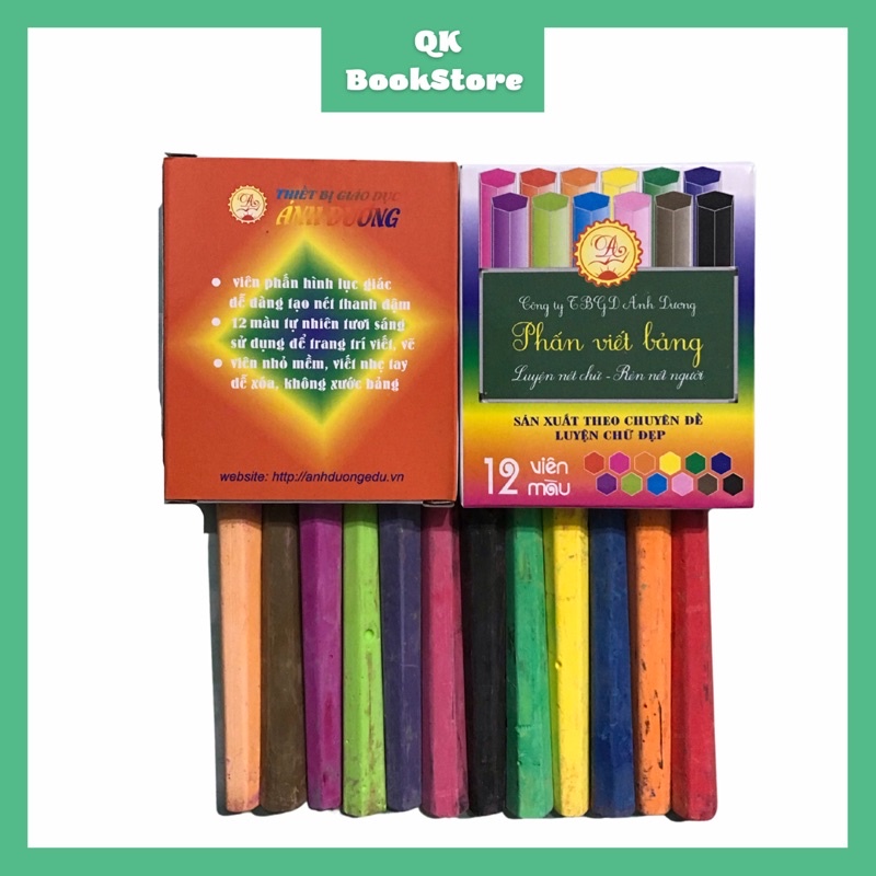 1 Hộp 12 viên phấn màu lục giác Ánh Dương