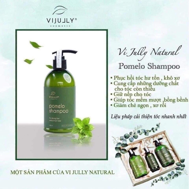 POMELO SHAMPOO - Dầu gội bưởi ViJully cột tóc srunchies + thiệp