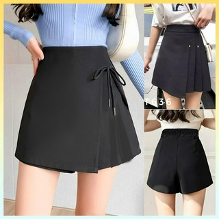  Quần giả váy nữ XẾP LY ĐÍNH NƠ phối lưng thun co giãn chất tuyết mưa xinh xắn - L2M