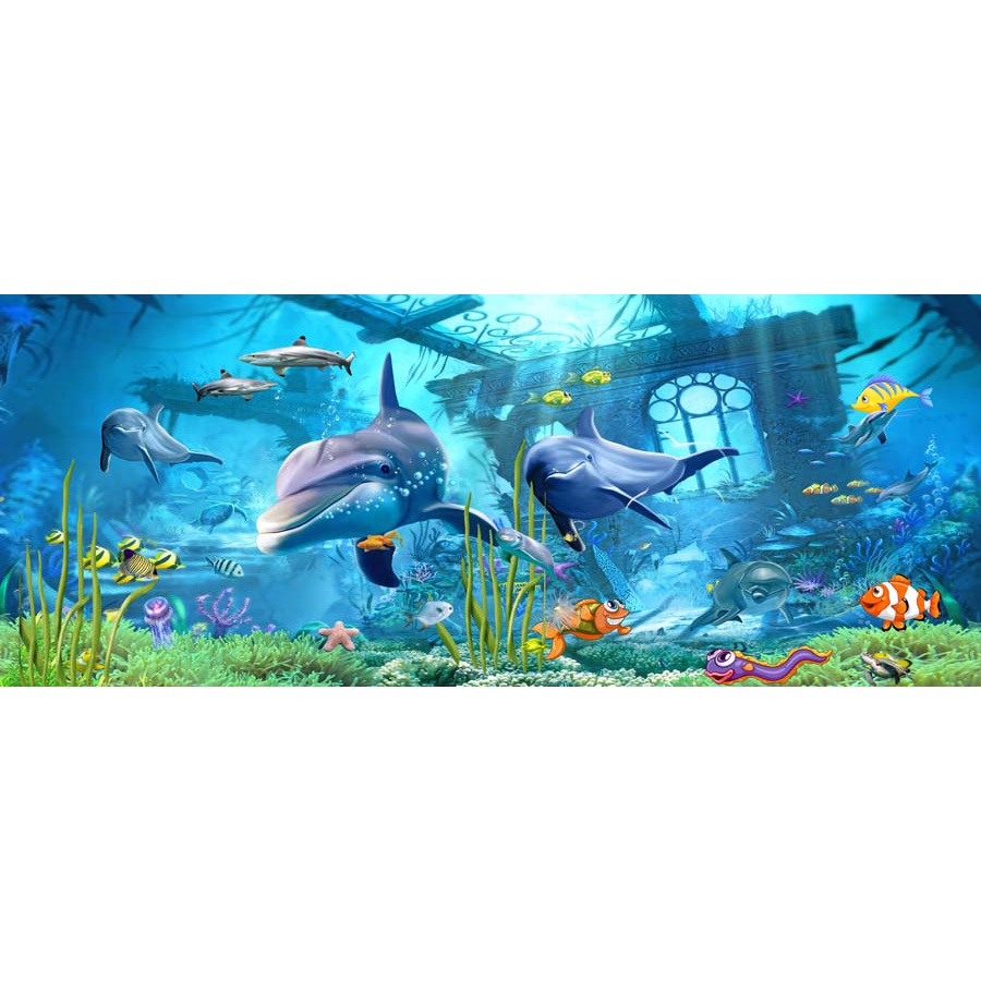 Tranh Dán Tường Đáy Biển Đại Dương 3D