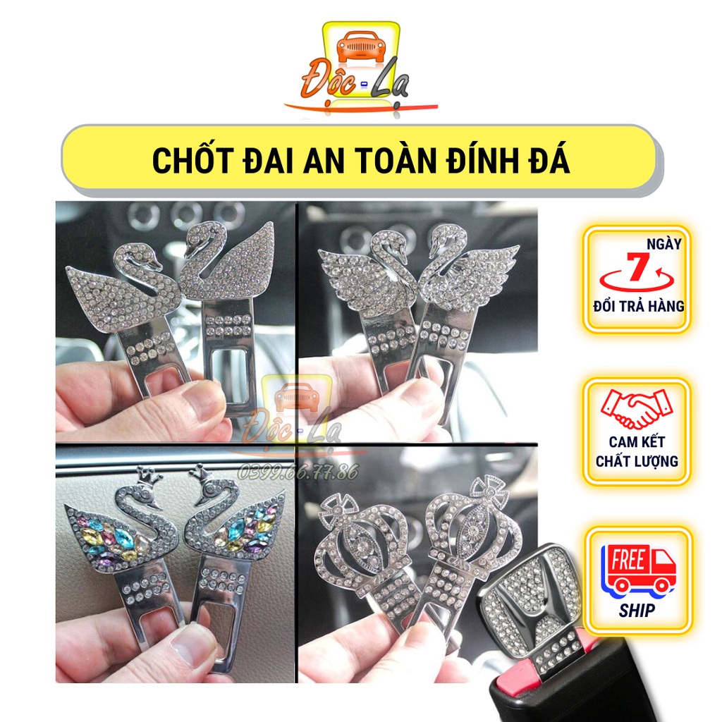 Chốt Dây An Toàn Đính Đá Các Hãng, Chốt Cắm Dây An Toàn Hình Thiên Nga, Hình Vương Miện ( Lẻ 1 cái )