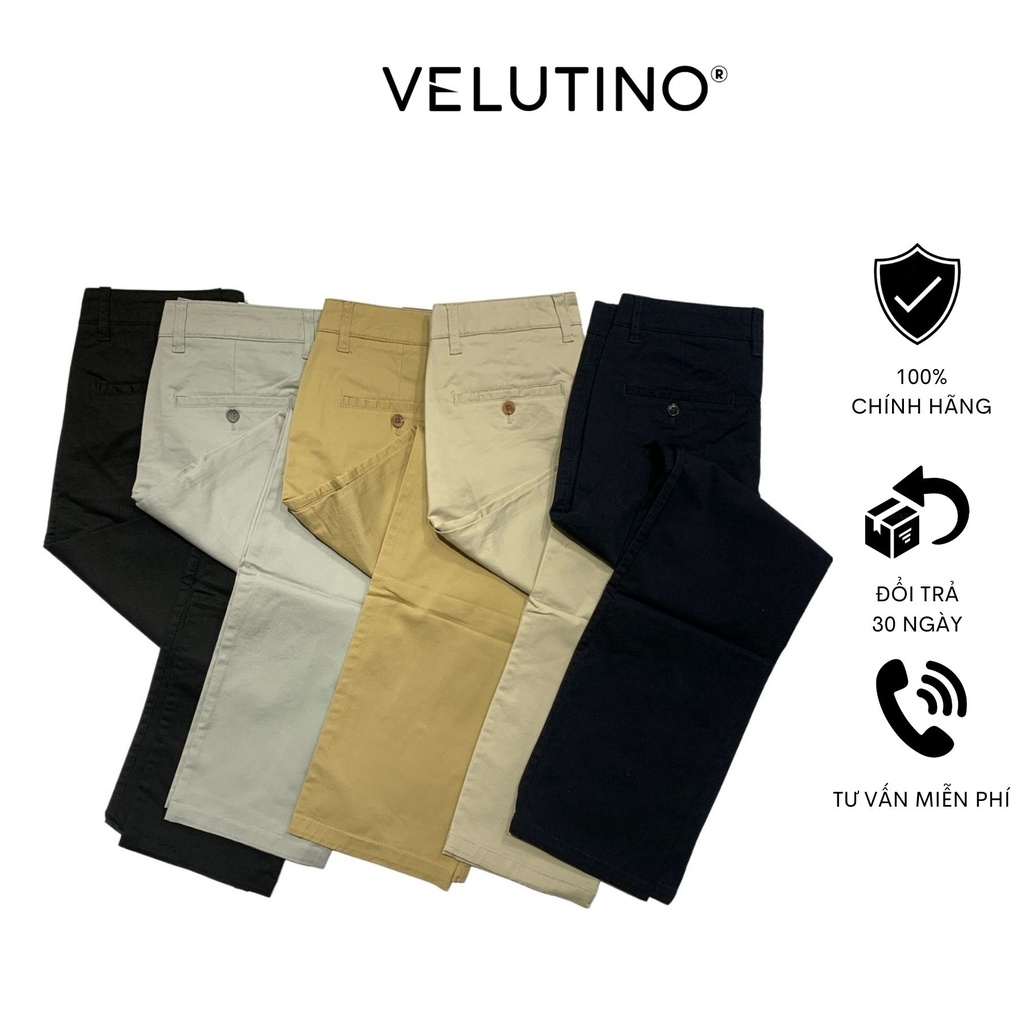 Quần kaki nam Velutino dáng suông trơn có túi lịch lãm nam tính