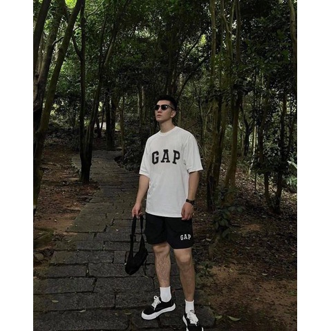Áo trắng/ Quần đen Beaver Tee "GAP ĐEN"  Local Brand tay lỡ form rộng nam nữ Unisex Freeship Extra