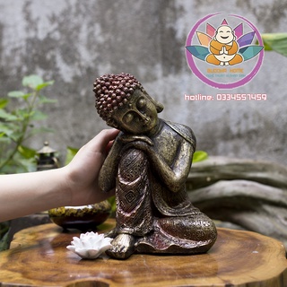 Tượng Phật An Nhiên Màu đồng đỏ cổ phong thủy thờ cúng