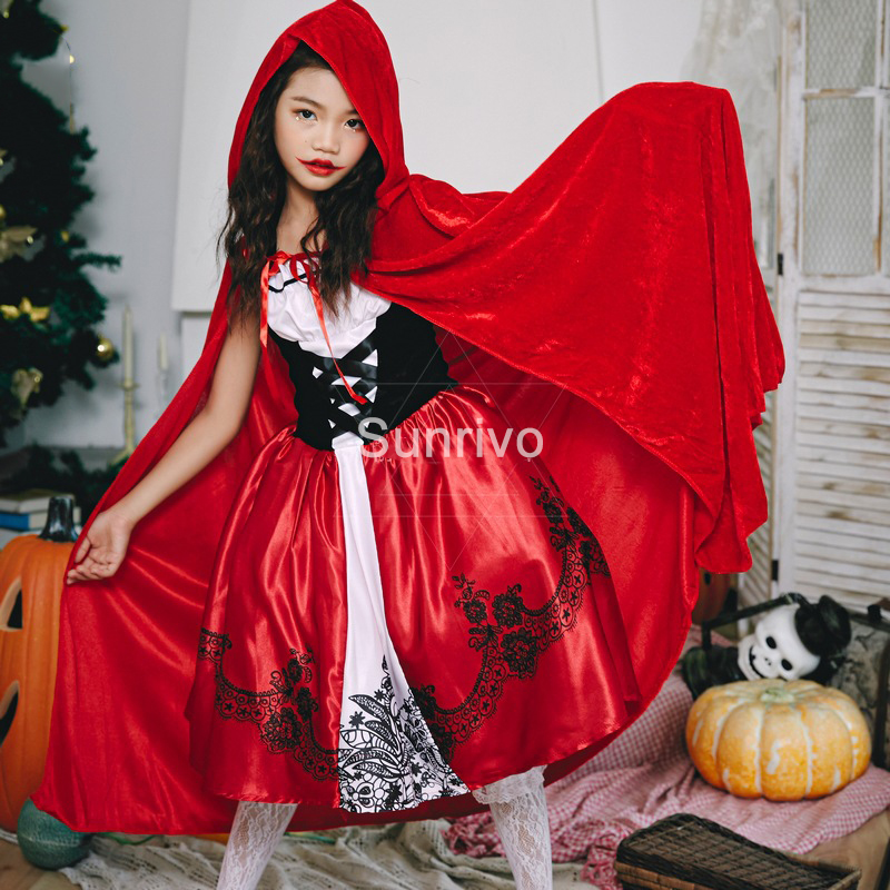 Bộ đồ hóa trang cô bé quàng khăn đỏ xinh xắn hợp dịp Halloween